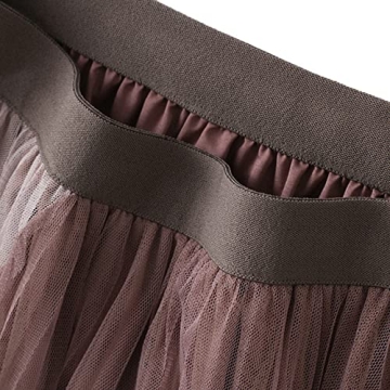 Dirholl Women's A-Line Fairy Elastic Waist Polyester Spandex Midi Skirt Split Joint Pink