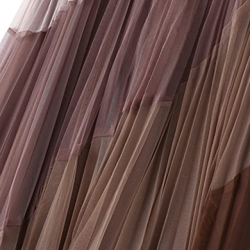 Dirholl Women's A-Line Fairy Elastic Waist Polyester Spandex Midi Skirt Split Joint Pink