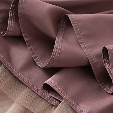 Dirholl Women's A-Line Fairy Elastic Waist Polyester Spandex Midi Skirt Split Joint Pink