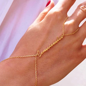 Adjustable Hand Chain Bracelet in Sterling Silver and Gold