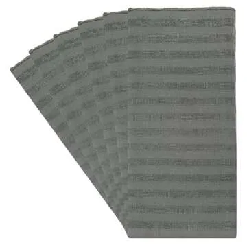 Premium Kitchen Towels, Solid Hand Towels (20”x 28”, 6 Pack) Highly Absorbent with Hanging Loop Anthracite