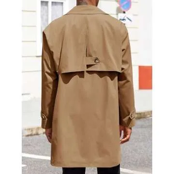 Runcati Men’s Slim Fit Trench Coat for All Occasions