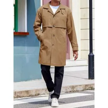 Runcati Men’s Slim Fit Trench Coat for All Occasions