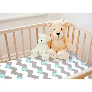 COSMOPLUS Stretch Fitted Pack n Play Playard Sheets 2 Pack for Mini Crib Sheet Set,Pack n Play Mattress Cover, Ultra Stretchy Soft,Whale/Cloud