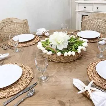 IPOPU 24PCS White Tulips Artificial Flowers Real Touch Tulips Flowers White Fake Tulips Flowers for Home Table Decoration Wedding Bouquet Party Baby Shower Centerpieces Bridal Bouquet Decor (White)