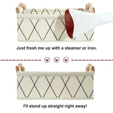 KWLET Small Storage Baskets Toy Storage Organizer Rectangle Basket Empty Gift Baskets Shelf Baskets Decorative Storage Basket With Wooden Handles for Keys Makeups Remotes Books