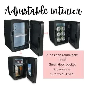 Berlin Gear 5 Liter Personal Chiller/Warmer LED Lighted Mini Fridge, Black