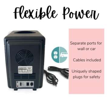 Berlin Gear 5 Liter Personal Chiller/Warmer LED Lighted Mini Fridge, Black