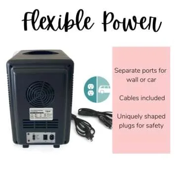 Berlin Gear 5 Liter Personal Chiller/Warmer LED Lighted Mini Fridge, Black