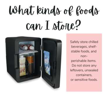 Berlin Gear 5 Liter Personal Chiller/Warmer LED Lighted Mini Fridge, Black