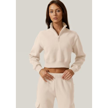 Stylish QINSEN Women's High Neck Stretch Fleece Sweatshirt