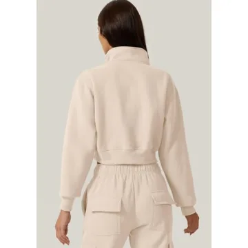 Stylish QINSEN Women's High Neck Stretch Fleece Sweatshirt