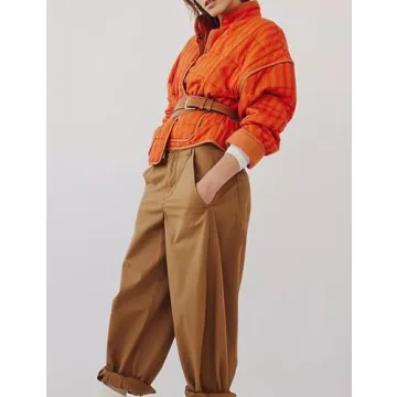 InterNos Women's Quilted Winter Jacket with Stripes