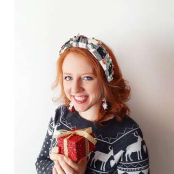 Christmas Headband for Women Holiday Christmas Accessories Beaded Xmas Bow Tree Snowflake HOHOHO Kno...