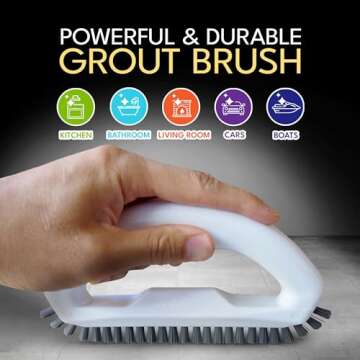 Grout Brush with Stiff Nylon Bristles for Efficient Home Cleaning