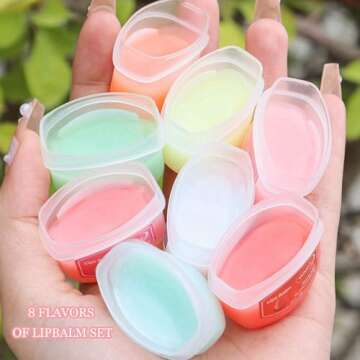 Rosarden Lip Balm Set, 8 Pieces Lip Moisturizer For Very Dry Lips, Long Lasting Lips Moisturizer For Cracked, Dry & Chapped Lips, Hydrating Tinted Lip Balm, Cute Fruit Lip Balm Gift Kit For Teen Girls