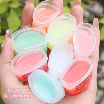 Rosarden Lip Balm Set, 8 Pieces Lip Moisturizer For Very Dry Lips, Long Lasting Lips Moisturizer For Cracked, Dry & Chapped Lips, Hydrating Tinted Lip Balm, Cute Fruit Lip Balm Gift Kit For Teen Girls