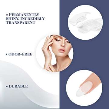 bd Hard Gel, LED/UV Builder Gel - Clear, Strong Acrylic Finish, Perfect for Nail Extensions, Sculpti...