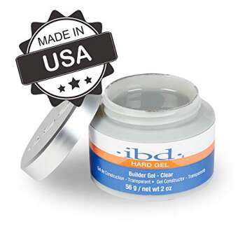 bd Hard Gel, LED/UV Builder Gel - Clear, Strong Acrylic Finish, Perfect for Nail Extensions, Sculpting & Overlays, Professional Quality, 2 oz, 1-pack
