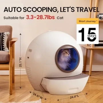 Elspet Smart Cat Litter Box with App Control