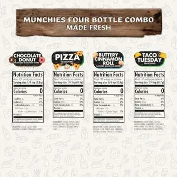 Flavor God Munchies Combo Pack Of 4, Seasoning Gift Set, Taco Tuesday, Pizza, Buttery Cinnamon Roll,...
