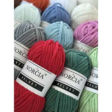 NORCIA Soft Velvet Chenille Yarn for Cozy Creations