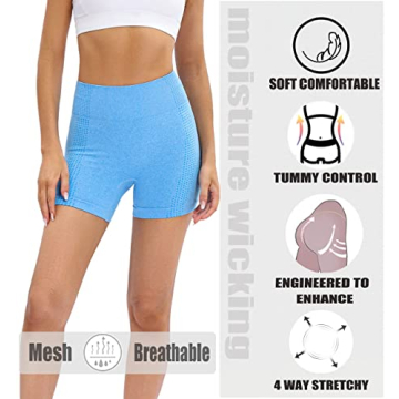 AHLW Seamless Workout Shorts for Women with Tummy Control