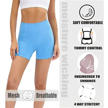 AHLW Seamless Workout Shorts for Women with Tummy Control