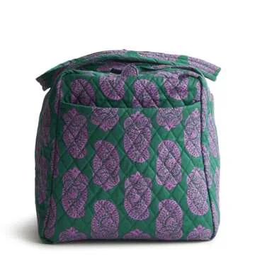 Vera Bradley Women's Premium Cotton Large Original Duffel, Iconic Paisley Green Jacket, One Size