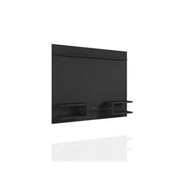 Manhattan Comfort Plaza Floating Entertainment Center for Living Room, Wall Mounted TV Stand with Display Shelves, Wire Management & Mounting Hardware, Fits up to 50" Screens, Black