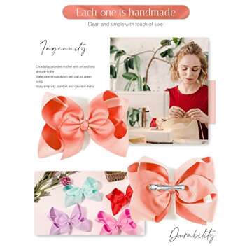 Choicbaby 28pcs 6 Inch Hair Bows for Girls Large Hair Bows with Alligator Clips Toddler Hair Accessories for Baby Girls Kids Teens