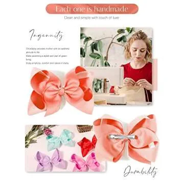 Choicbaby 28pcs 6 Inch Hair Bows for Girls Large Hair Bows with Alligator Clips Toddler Hair Accessories for Baby Girls Kids Teens