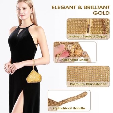 JIAN YA NA Rhinestone Evening Clutch - Elegant Bling Purse