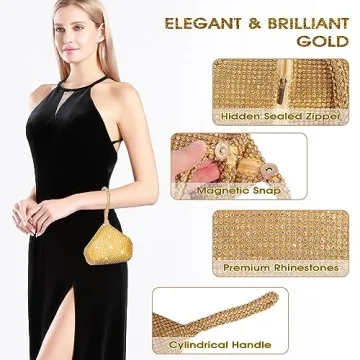 JIAN YA NA Rhinestone Evening Clutch - Elegant Bling Purse