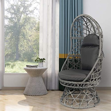 Comfortable DOALBUN Wicker Egg Chair for Indoor Outdoor Use