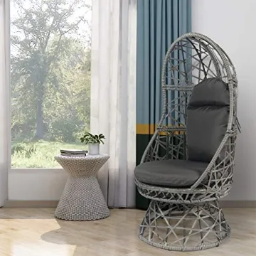 Comfortable DOALBUN Wicker Egg Chair for Indoor Outdoor Use