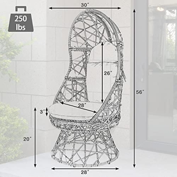 Comfortable DOALBUN Wicker Egg Chair for Indoor Outdoor Use