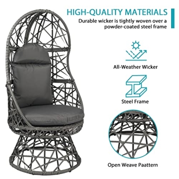 Comfortable DOALBUN Wicker Egg Chair for Indoor Outdoor Use