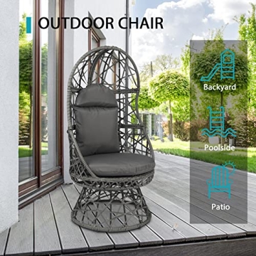 Comfortable DOALBUN Wicker Egg Chair for Indoor Outdoor Use