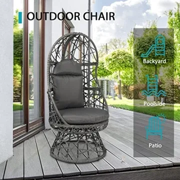 Comfortable DOALBUN Wicker Egg Chair for Indoor Outdoor Use
