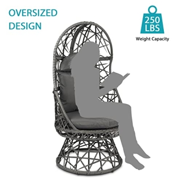 Comfortable DOALBUN Wicker Egg Chair for Indoor Outdoor Use