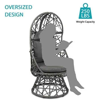 Comfortable DOALBUN Wicker Egg Chair for Indoor Outdoor Use