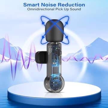 BZXZB Wireless Lavalier Microphone for iPhone Android Camera – Cordless Lapel Mics for Video Recording, Live Streaming, YouTube, TikTok, Vlog, Interview