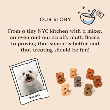 Bocce's Bakery Dailies Brushy Bites Dog Treats for Wellness Support, Wheat-Free Dog Treats, Made with Real Ingredients, Baked in The USA, All-Natural Soft & Chewy, Apple & Mint Recipe, 6 oz