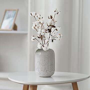 Coceca Cotton Stems - 3 Pack 10 Balls Per Stem - 23 Inch Farmhouse Display Filler-Foral Decoration