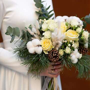 Coceca Cotton Stems - 3 Pack 10 Balls Per Stem - 23 Inch Farmhouse Display Filler-Foral Decoration