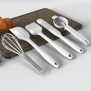 Large Silicone Cooking Utensils Set with Stainless Steel Handles