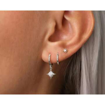 SUFOPE 14K Silver Plated Earrings Set for Women