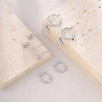 SUFOPE 14K Silver Plated Earrings Set for Women