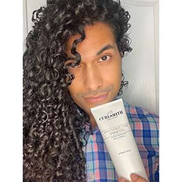 CURLSMITH - Shine Gel, Strong Hold Styling Hair Gel, Frizz Protection, Sensitive, Fragrance Free, for All Curl Types, Vegan (8 fl oz)